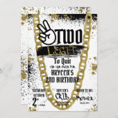 Invitation Deux legs pour quitter l'invitation d'anniversaire (Devant / Derrière)