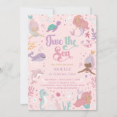 Invitation Deux l'invitation d'anniversaire de la mer. Sirène (Devant)