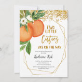 Invitation Deux Little Cuties sont en route Baby shower Invit (Devant)
