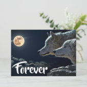 Invitation Deux loups gris et Mariage de Pleine lune (Debout devant)