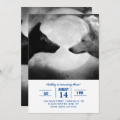 Invitation Deux loups se faisant face (Devant / Derrière)