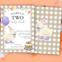 Deux Lucky Duck Première Fête d'Anniversaire Unise