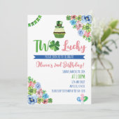 Invitation Deux Lucky Saint Patrick's Day 2e anniversaire (Debout devant)