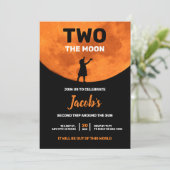 Invitation DEUX Lune 2e anniversaire Thème de l'espace esthét (Debout devant)