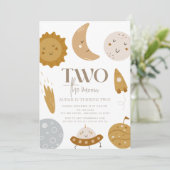 Invitation Deux Lune Boho Space 2e Anniversaire (Debout devant)