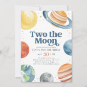 Invitation Deux lune espace extra-atmosphérique 2e anniversai (Devant)