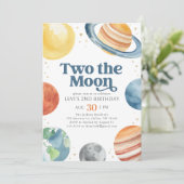 Invitation Deux lune espace extra-atmosphérique 2e anniversai (Debout devant)