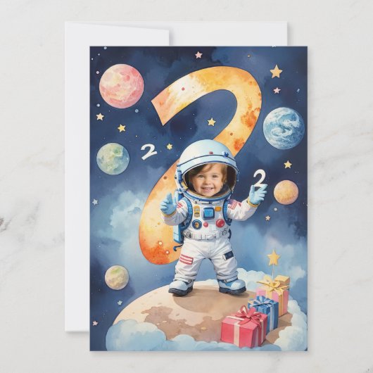 Invitation Deux lune fête d'anniversaire 2 (Devant)