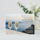 Invitation Deux Lunettes de Champagne Photo - Mariage 3x5 (Debout devant)