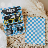 Invitation Deux Lunettes de soleil À damiers Cool 2e fête d'a