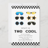 Invitation Deux Lunettes de soleil Cool modernes Boy 2e anniv (Devant)