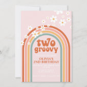 Invitation Deux marguerite Super boho floral arc-en-ciel 2e a (Devant)