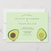 Invitation Deux Mariage d'illustration vert à moitié Avocado (Devant)