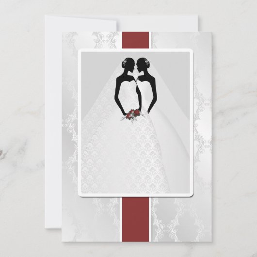 Invitation Deux Mariées En Mariage De Gowns De Mariage (Devant)