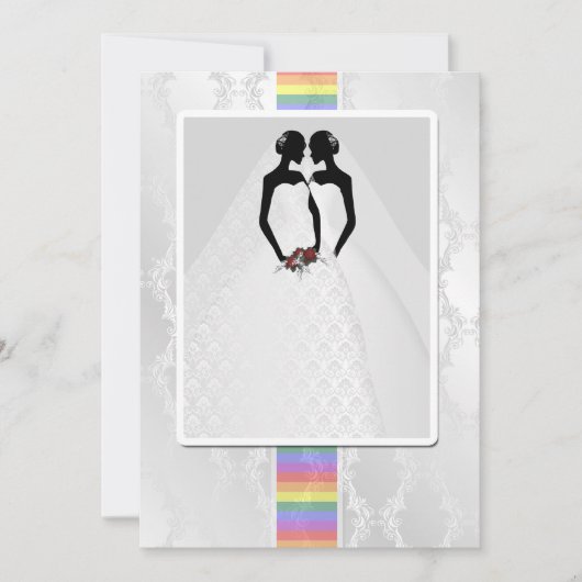 Invitation Deux Mariées En Mariage De Gowns De Mariage (Devant)