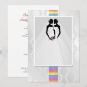 Invitation Deux Mariées En Mariage De Gowns De Mariage (Devant / Derrière)