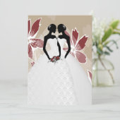 Invitation Deux Mariées En Mariage De Gowns De Mariage (Debout devant)