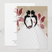 Invitation Deux Mariées En Mariage De Gowns De Mariage (Devant / Derrière)