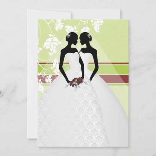 Invitation Deux Mariées En Mariage Mariage Élégant (Devant)