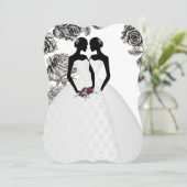 Invitation Deux Mariées En Mariage Mariage Élégant (Debout devant)