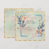 Invitation Deux mariées Mariage aquarelle fleurs lesbiennes (Devant / Derrière)