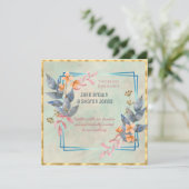 Invitation Deux mariées Mariage de lesbiennes aquarelle Fleur (Debout devant)