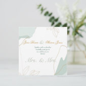 Invitation Deux mariées Mariage gouache de verdure lesbienne (Debout devant)