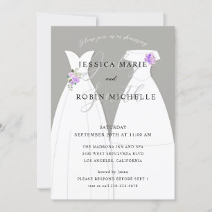 Invitation Deux mariées Mariage habiller Lesbiennes Douche vi