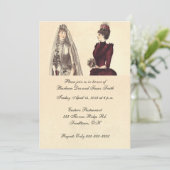 Invitation Deux mariées mariage vintage (Debout devant)