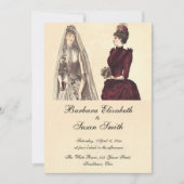 Invitation Deux mariées mariage vintage (Devant)