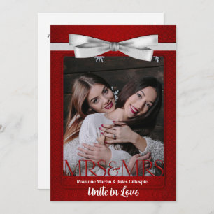 Invitation Deux mariées rouge avec Mariage White Gowns