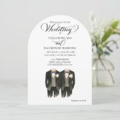 Invitation Deux mariés en Rainbow Cravate photo Mariage gay (Debout devant)