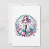 Invitation "Deux mers" Mermaid 2e fête d'anniversaire (Dos)