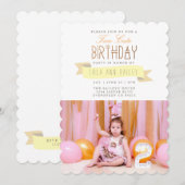 Invitation Deux Mets | Photo de la fête du deuxième anniversa (Devant / Derrière)