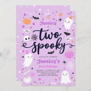 Invitation Deux mignonette Éffrayante Halloween Ghost 2e fête