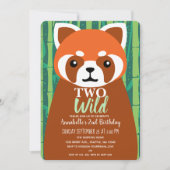 Invitation Deux mignonettes rouges Sauvages Panda Enfants Deu (Devant)