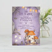 Invitation Deux mignonnes à parler Halloween 2e fête d'annive (Debout devant)