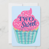Invitation Deux mignonnes Cupcake Kids Deuxième anniversaire (Devant)