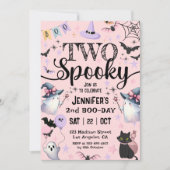 Invitation Deux mignonnes Fille Fantôme Éffrayante Halloween (Devant)