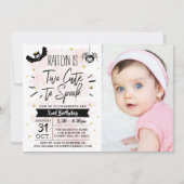 Invitation Deux Mignonnes Filles À Parler Halloween 2e Annive (Devant)