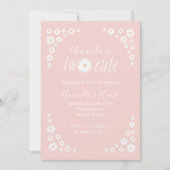 Invitation Deux mignonnes marguerites roses Floral Boho Anniv (Devant)