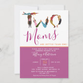 Invitation Deux Mignonnes Moms Meilleures Qu'Un Baby shower L (Devant)