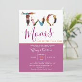 Invitation Deux Mignonnes Moms Meilleures Qu'Un Baby shower L (Debout devant)
