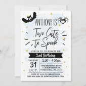 Invitation Deux mignons à parler garçons Halloween 2e anniver (Devant)