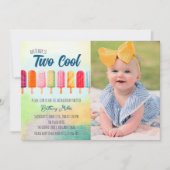 Invitation Deux mignons Cool Popsicles Photo deuxième anniver (Devant)