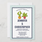 Invitation Deux mignons Mariage d'illustration Cactus (Devant)