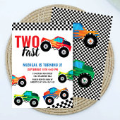 Invitation Deux Monstres Rapides de Course de Camion 2e Anniv