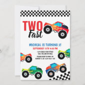 Invitation Deux Monstres Rapides de Course de Camion 2e Anniv (Devant)