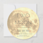 Invitation Deux Moon Gold Boy 2e Birthday Circle (Devant)