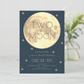 Invitation Deux Moon Navy Blue Boy 2e anniversaire (Debout devant)